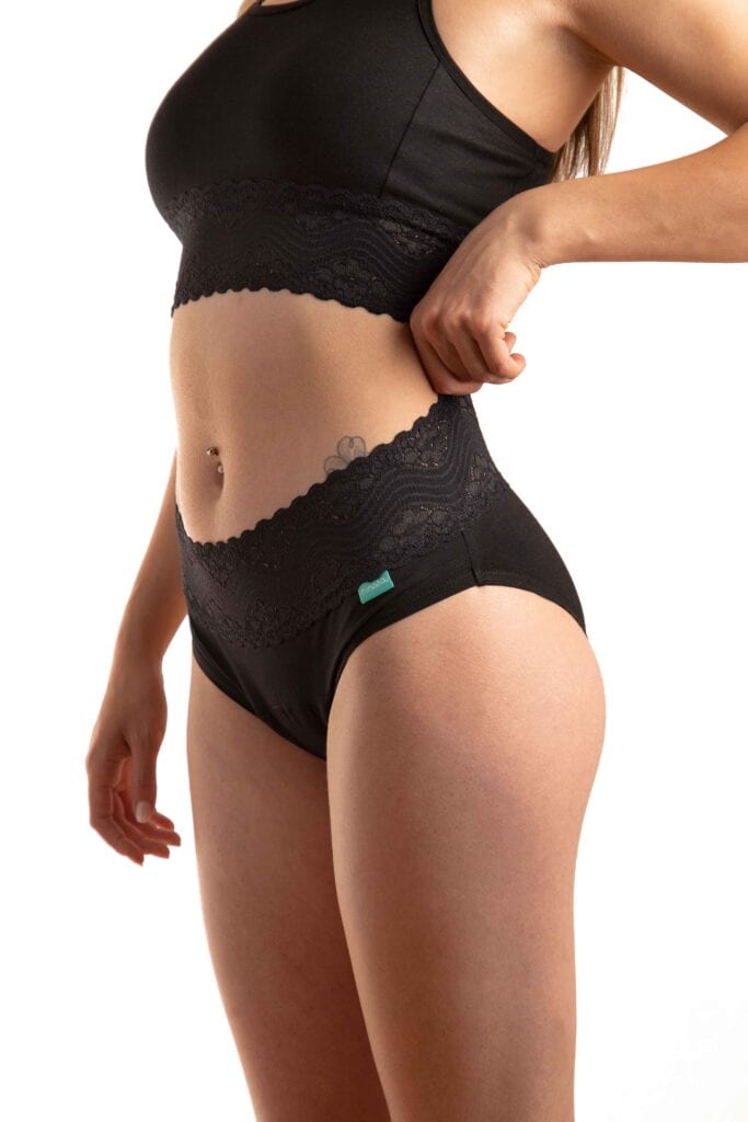 AFRODITA. Calceta menstrual absorció normal amb blonda