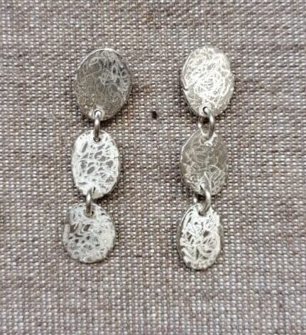 arracades rodones plata penjant