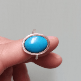 anell turquesa plata