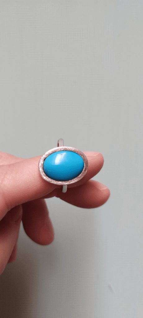 anell turquesa plata