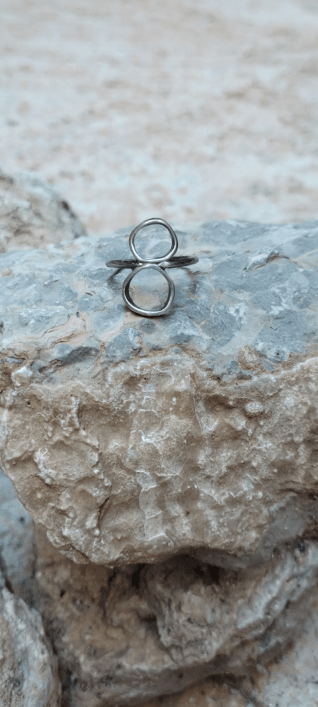fita 2 cercles anell plata joios