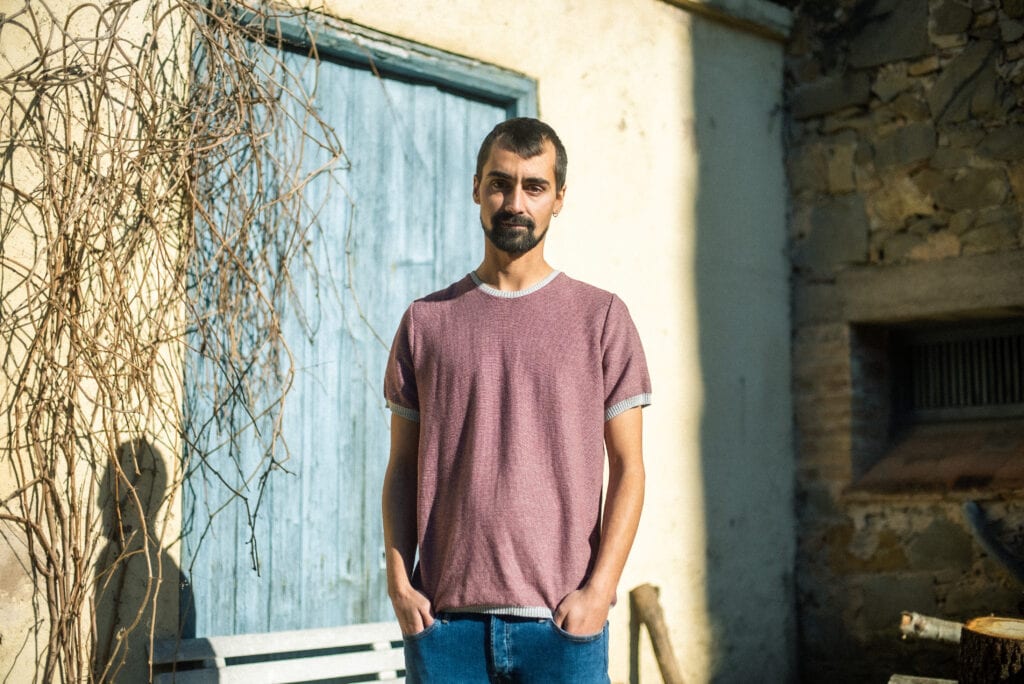 Samarreta màniga curta granate i gris