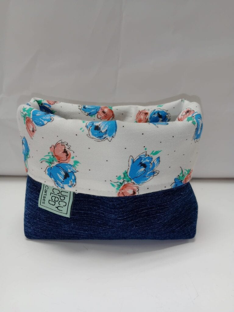 Contenedor de tela reutilizada reversible -UPCYCLED CARTAES