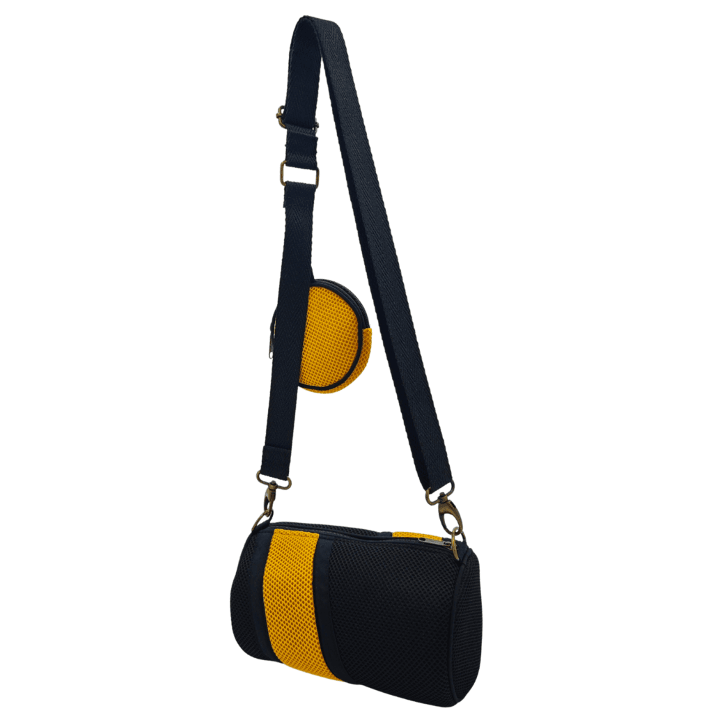 Mini Bolso amb Moneder Groc-Negre - Imatge 4