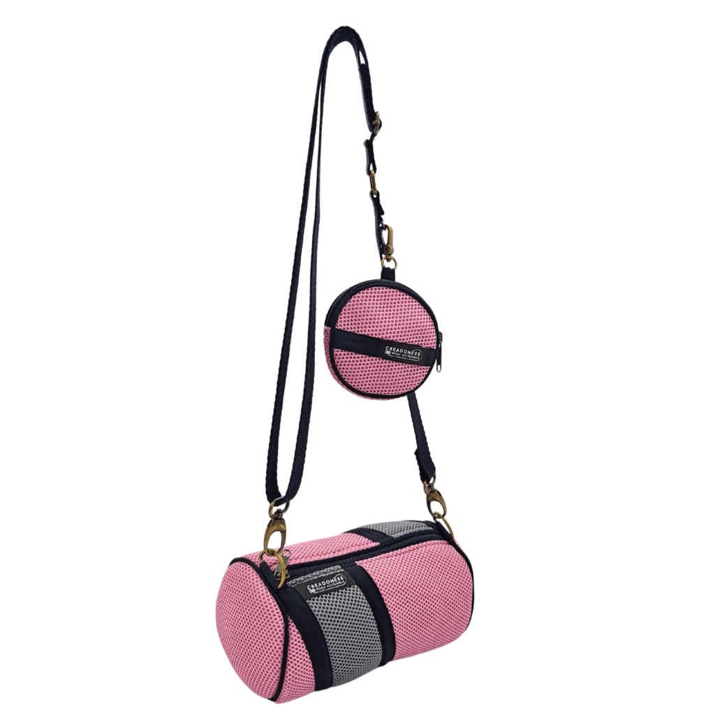 Mini Bossa amb Moneder Rosa-Gris
