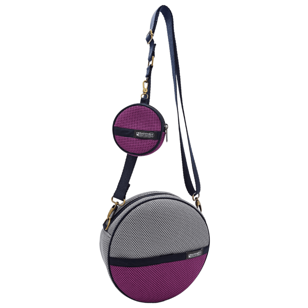 Bossa Circular amb Moneder Gris-Violeta - Imatge 2