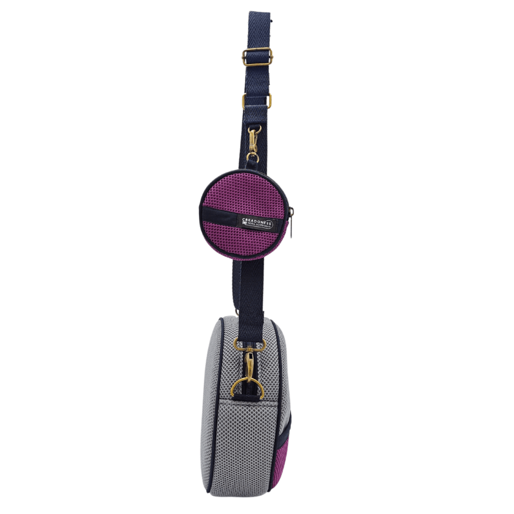 Bossa Circular amb Moneder Gris-Violeta - Imatge 3