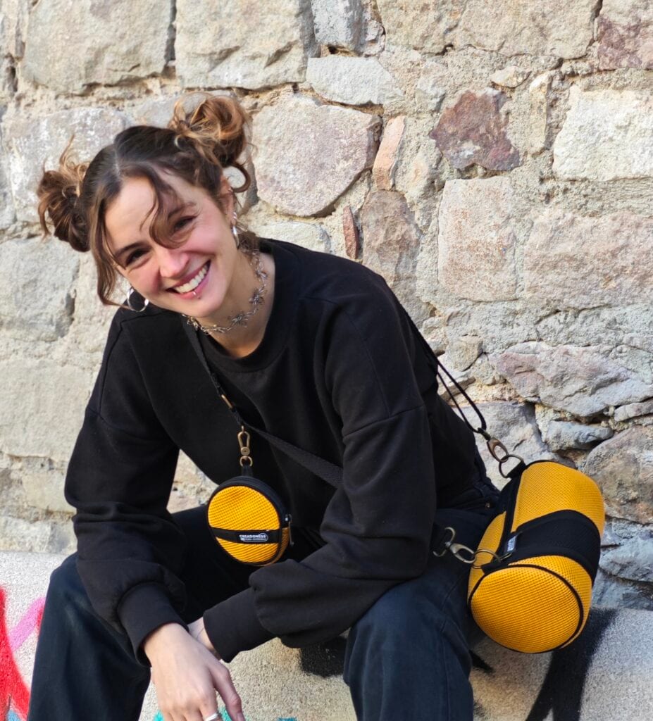 Mini Bolso amb Moneder Groc-Negre