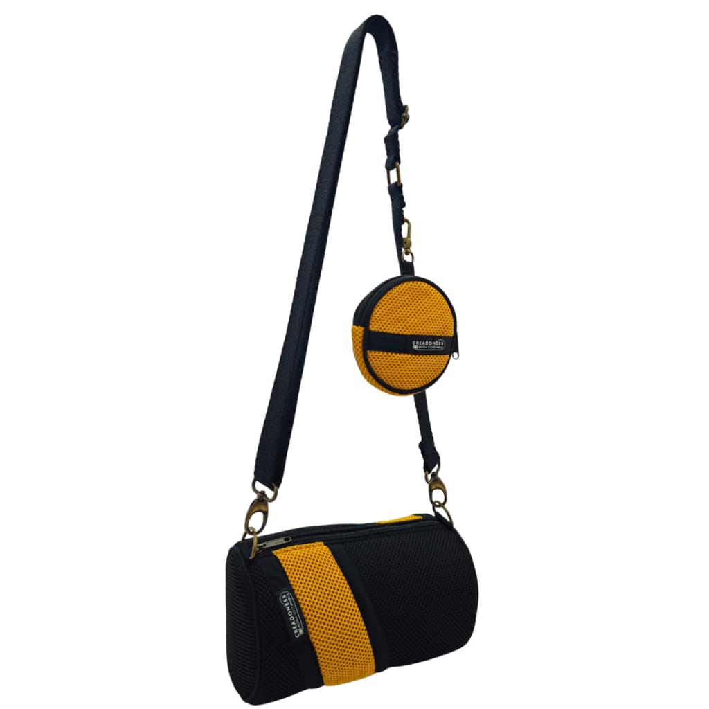 Mini Bolso amb Moneder Groc-Negre - Imatge 2