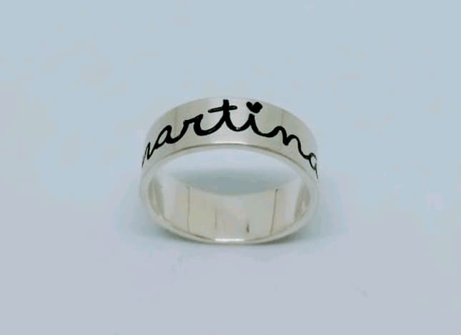 anell plata nom gravat personalitzat
