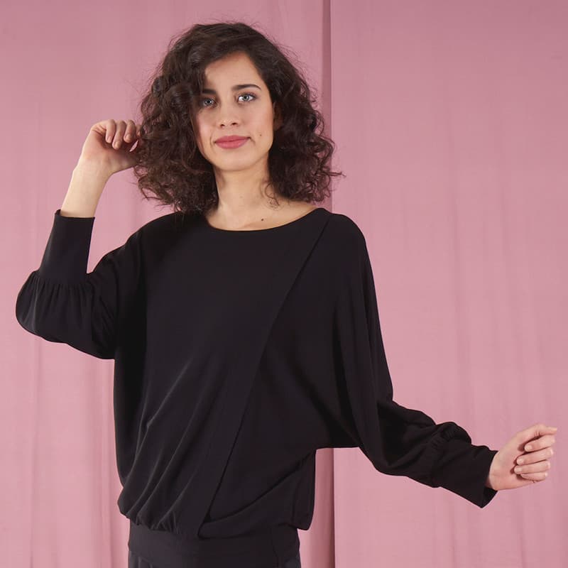 Febe negra/verda/rosa 1 Samarreta de viscosa negra Dona Kolors