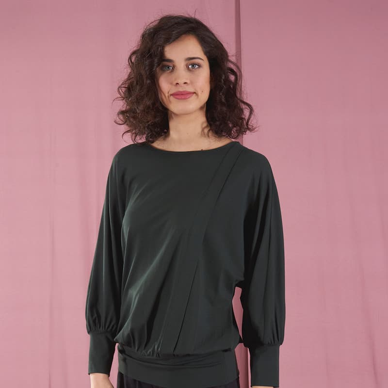 Febe negra/verda/rosa 7 Samarreta de viscosa verda Dona Kolors