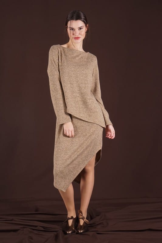 Vestit de punt beix Ayla - Imatge 2