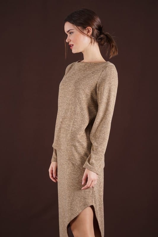 Vestit de punt beix Ayla - Imatge 3