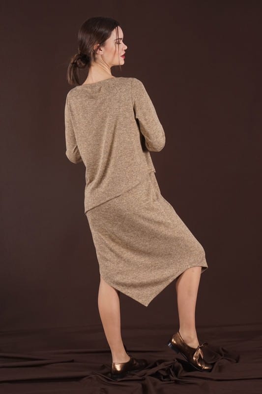 Vestit de punt beix Ayla - Imatge 4