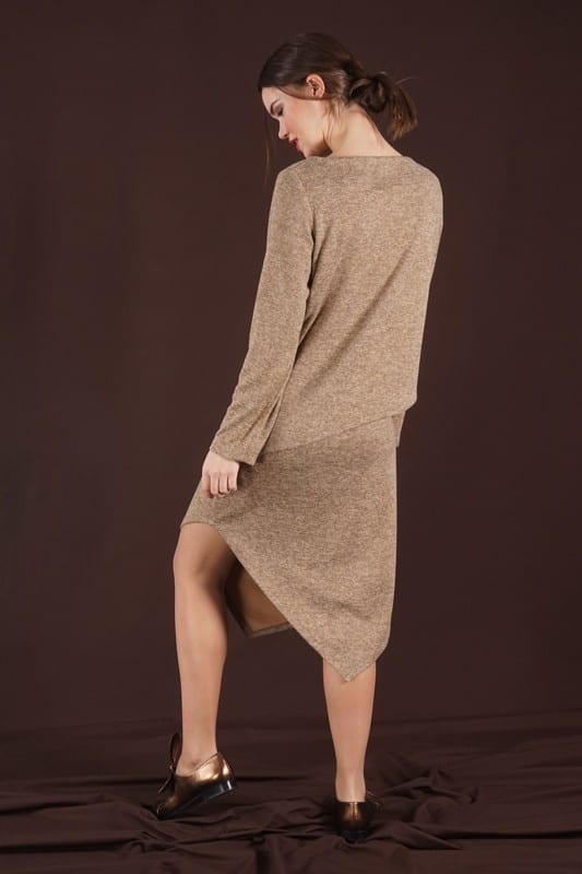 Vestit de punt beix Ayla - Imatge 5