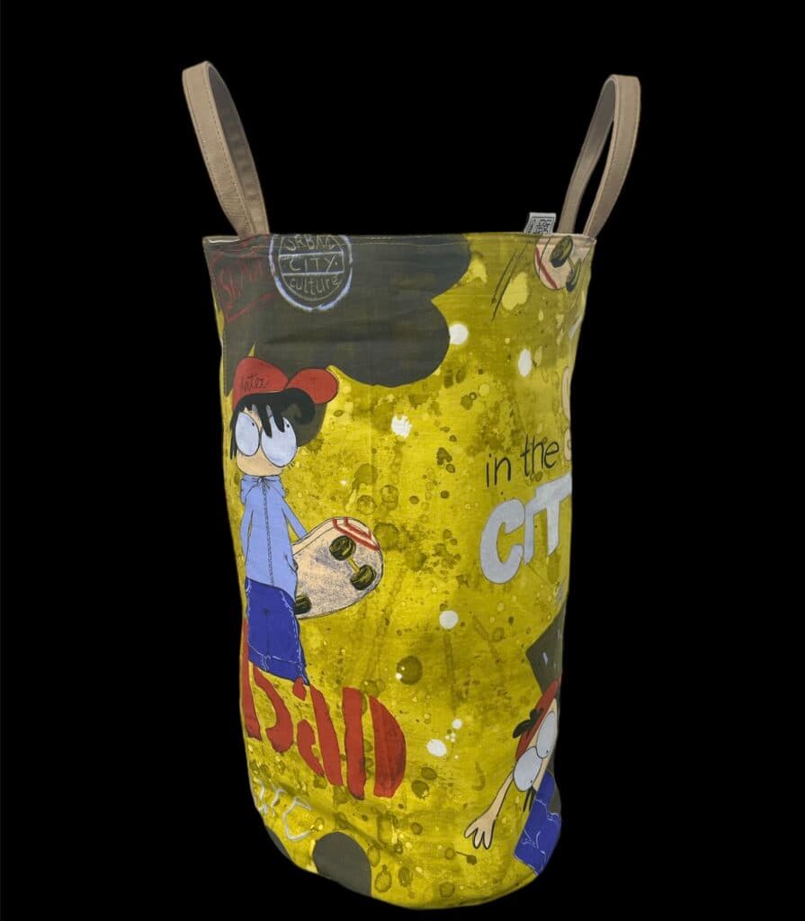 Contenidor de tela reutilitzada de dibuixos animats -UPCYCLED CARTAES- - Imatge 3