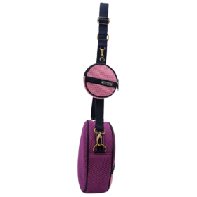 Bolso Circular con Monedero VIoleta Rosa lateral Creadoness
