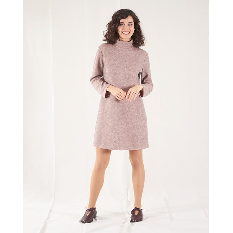 Vestit Dorcas gris/ocre/teula/rosa 9 Vestit de punt rosa Dona Kolors